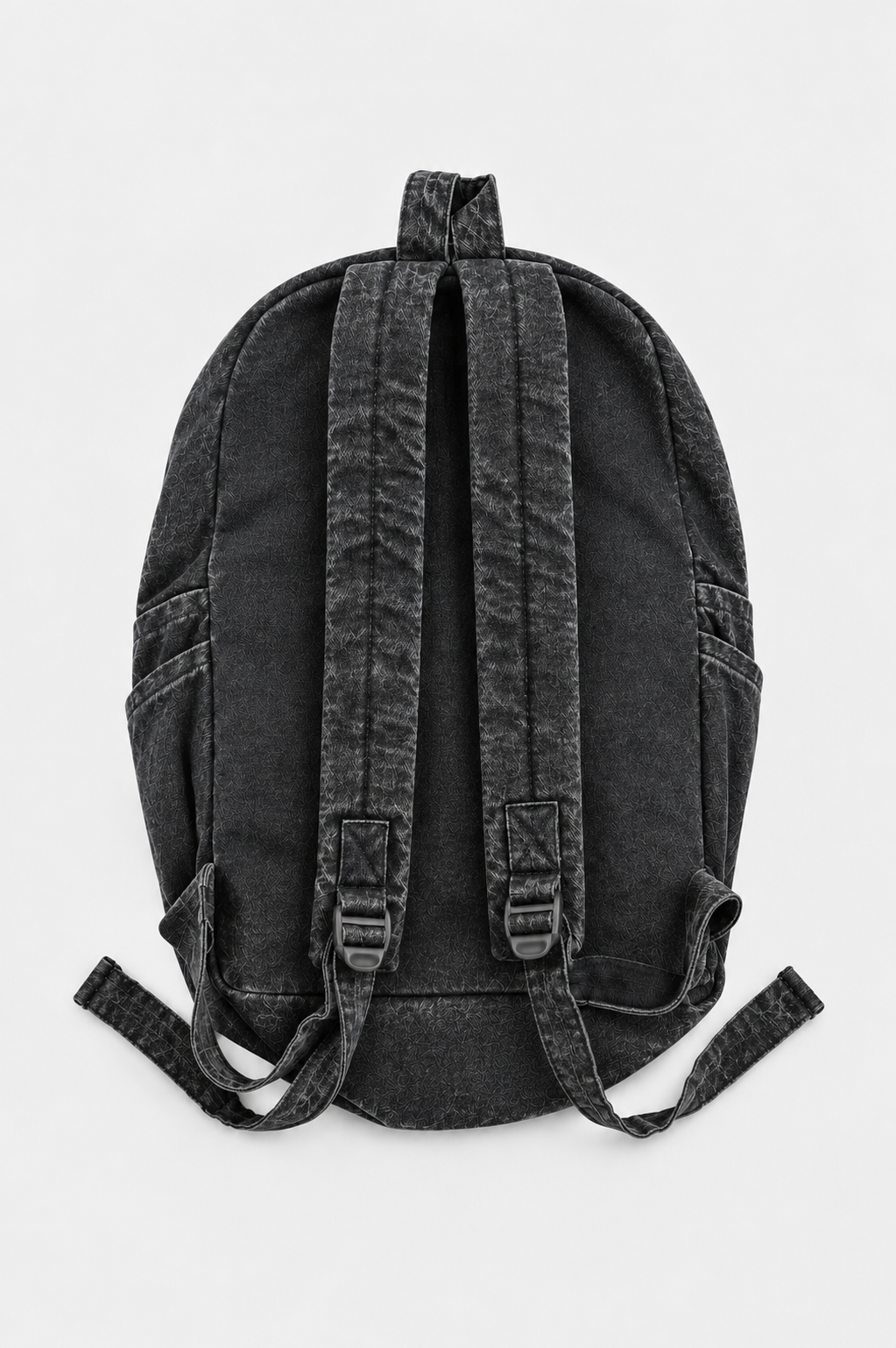 Black Washed Denim Backpack