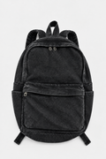 Black Washed Denim Backpack