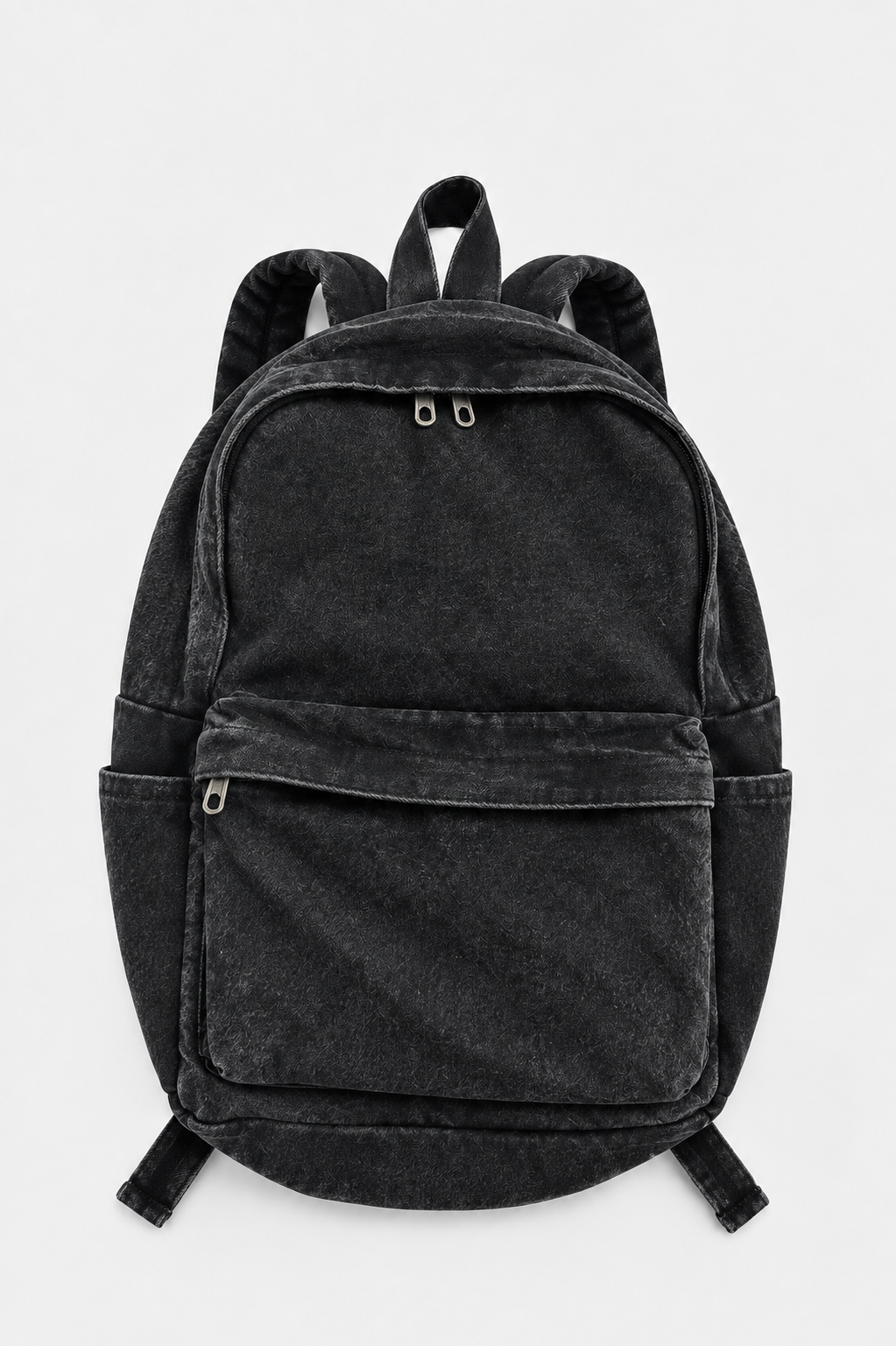 Black Washed Denim Backpack